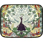 Art nouveau peacock Fleece Blanket (Mini) 35 x27  Blanket