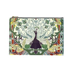 Art Nouveau Peacock Cosmetic Bag (large)  by NouveauDesign