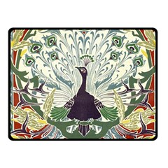 Art Nouveau Peacock Fleece Blanket (small) by NouveauDesign