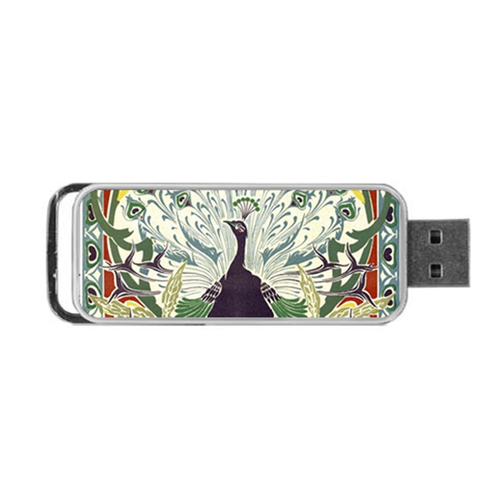 Art nouveau peacock Portable USB Flash (Two Sides)