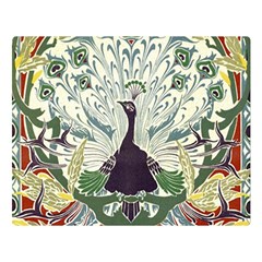 Art Nouveau Peacock Double Sided Flano Blanket (large)  by NouveauDesign