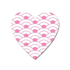 Art Deco Shell Pink White Heart Magnet by NouveauDesign