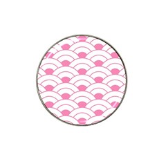 Art Deco Shell Pink White Hat Clip Ball Marker by NouveauDesign