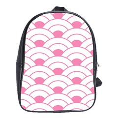 Art Deco Shell Pink White School Bag (large)