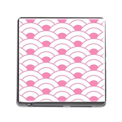 Art Deco Shell Pink White Memory Card Reader (square) by NouveauDesign