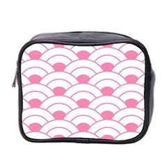 Art Deco Shell Pink White Mini Toiletries Bag 2-side by NouveauDesign