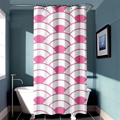 Art Deco Shell Pink White Shower Curtain 36  X 72  (stall)  by NouveauDesign