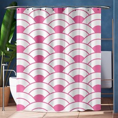 Art Deco Shell Pink White Shower Curtain 60  X 72  (medium)  by NouveauDesign