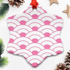 Art Deco Shell Pink White Ornament (snowflake) by NouveauDesign