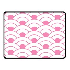 Art Deco Shell Pink White Double Sided Fleece Blanket (small)  by NouveauDesign