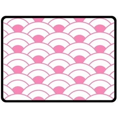 Art Deco Shell Pink White Double Sided Fleece Blanket (large)  by NouveauDesign