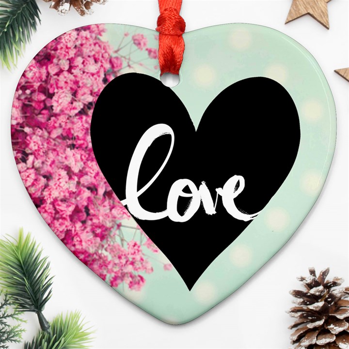 modern collage shabby chic Ornament (Heart)