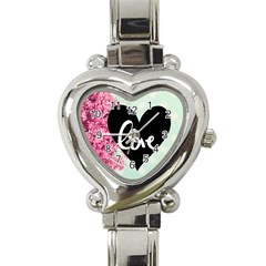 Modern Collage Shabby Chic Heart Italian Charm Watch by NouveauDesign