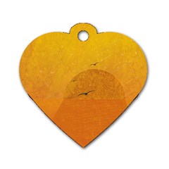 Sunset Dog Tag Heart (one Side)