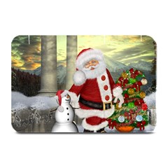 Sanata Claus With Snowman And Christmas Tree Plate Mats by FantasyWorld7