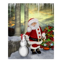 Sanata Claus With Snowman And Christmas Tree Shower Curtain 60  X 72  (medium)  by FantasyWorld7