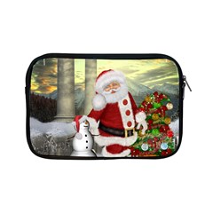 Sanata Claus With Snowman And Christmas Tree Apple Ipad Mini Zipper Cases by FantasyWorld7