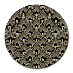 Art Deco Fan Pattern Round Mousepads by NouveauDesign