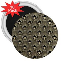 Art Deco Fan Pattern 3  Magnets (10 Pack)  by NouveauDesign