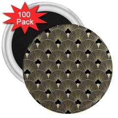 Art Deco Fan Pattern 3  Magnets (100 Pack) by NouveauDesign