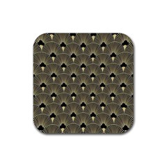 Art Deco Fan Pattern Rubber Coaster (square)  by NouveauDesign