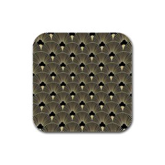 Art Deco Fan Pattern Rubber Square Coaster (4 Pack)  by NouveauDesign