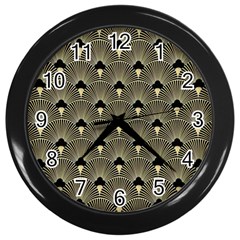 Art Deco Fan Pattern Wall Clocks (black) by NouveauDesign