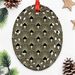 Art Deco Fan Pattern Oval Filigree Ornament (two Sides) by NouveauDesign