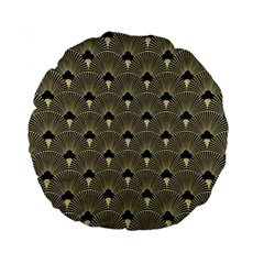 Art Deco Fan Pattern Standard 15  Premium Flano Round Cushions by NouveauDesign