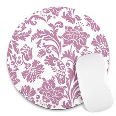 Vintage Floral Pattern Round Mousepads by NouveauDesign