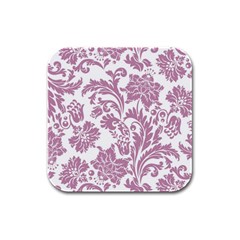 Vintage Floral Pattern Rubber Square Coaster (4 Pack)  by NouveauDesign