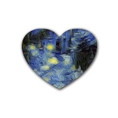 Van Gogh Inspired Rubber Coaster (heart)  by NouveauDesign