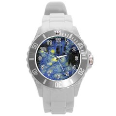 Van Gogh Inspired Round Plastic Sport Watch (l) by NouveauDesign