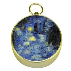 Van Gogh Inspired Gold Compasses by NouveauDesign