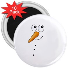 Cute Snowman 3  Magnets (10 Pack)  by Valentinaart