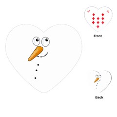 Cute Snowman Playing Cards (heart)  by Valentinaart