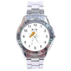 Cute Snowman Stainless Steel Analogue Watch by Valentinaart