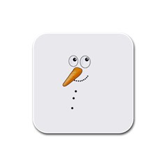 Cute Snowman Rubber Square Coaster (4 Pack)  by Valentinaart