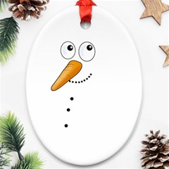 Cute Snowman Oval Ornament (two Sides) by Valentinaart