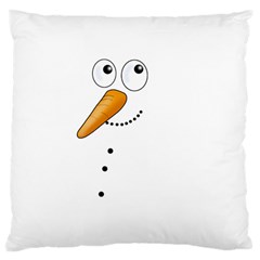 Cute Snowman Large Cushion Case (one Side) by Valentinaart