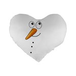 Cute snowman Standard 16  Premium Heart Shape Cushions Front