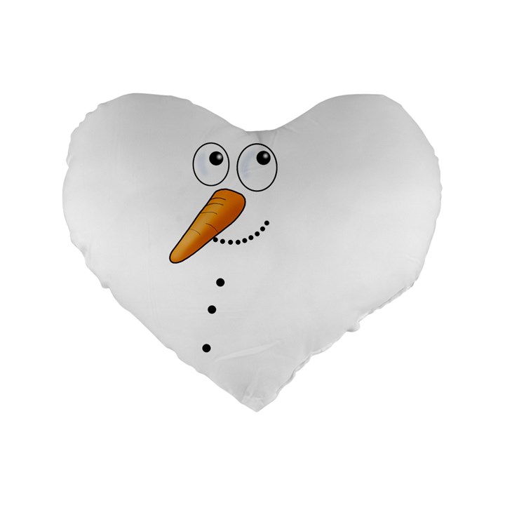 Cute snowman Standard 16  Premium Heart Shape Cushions