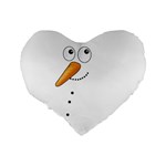 Cute snowman Standard 16  Premium Heart Shape Cushions Back