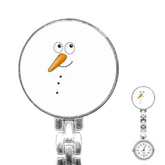 Cute Snowman Stainless Steel Nurses Watch by Valentinaart