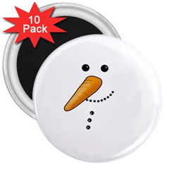 Cute Snowman 3  Magnets (10 Pack)  by Valentinaart