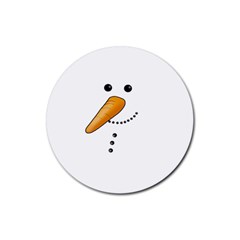 Cute Snowman Rubber Round Coaster (4 Pack)  by Valentinaart