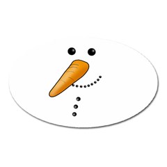 Cute Snowman Oval Magnet by Valentinaart