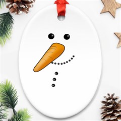 Cute Snowman Oval Ornament (two Sides) by Valentinaart