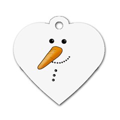 Cute Snowman Dog Tag Heart (one Side) by Valentinaart