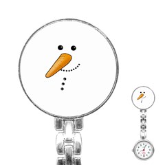 Cute Snowman Stainless Steel Nurses Watch by Valentinaart